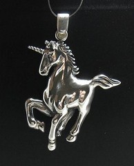 Handmade Sterling Silver Solid Pendant Charm Hallmarked 925 Unicorn Horse New