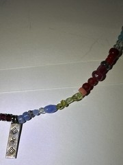 Vintage Artisan Handmade Rainbow Multicolor Gemstone Necklace
