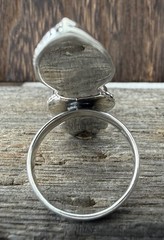Sterling Silver Native American SW Genuine White Water Turquoise 3 Stone Ring