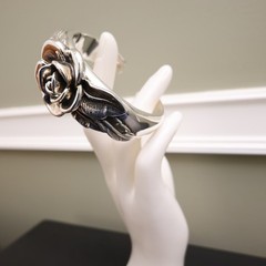 Or Paz bracelet rose sterling silver 925 handmade artisan finished signed 6.75in