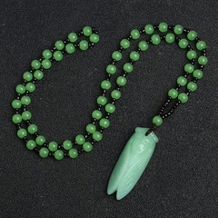 Natural Handmade Carved Light Green Jade Cicada Necklace Pendant for Women’s Gif
