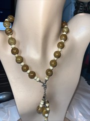 Handcrafted Toggle Pendant Stone Bead Necklace New