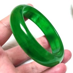 Certified Grade A Green Burma Natural 60mm Jade jadeite Bangle Bracelet