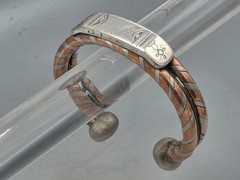 Large Tuareg Coin Silver & Copper Cuff Bracelet – Mali