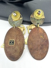 Boho Chic Copper Drop Dangle Layered Pierced Earrings Made in India