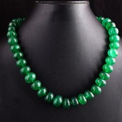 800.00 Cts Wonderful Green Emerald Exclusive Beaded Necklace Jewelry VK 30 E702