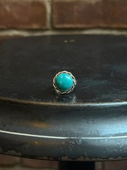 Turquoise Circle Ring | Sterling Silver | Size 6 | C131