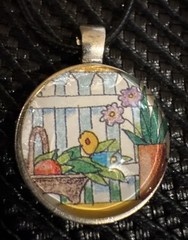 Handmade Glass Dome Pendant Necklace Lot of 8 Art Book Page Heart Tree Jewelry