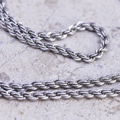 20″ 2mm, vintage Sterling silver handmade necklace, 925 rope chain