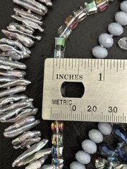 Multi Strand Biwa Stick Pearl Beaded Necklace