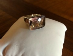 Large facet-cut Ametrine Quartz Statement Ring, Sz 7 – Artisan, Custom Made