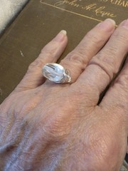 Crystal Quartz Gemstone Wire Wrap Silver Ring, Custom Sizing, Health Jewelry