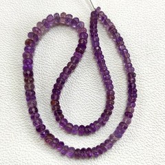 5-7mm Brazil Amethyst Gemstone Faceted Rondelle Beads 16″ Strand AAA Quality