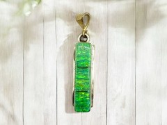 Rectangular Contemporary Southwest Design Multi Inlay Pendant