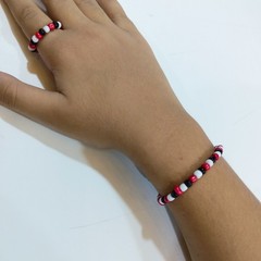 2Pcs Handmade Beaded 4mm Bracelets /Rings Strength 6-8cm Gifts For Girls / Woman