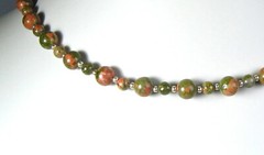 Lyn’s Jewelry Unakite Necklace Silver 16″