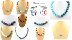 Lava Beads Necklace + Serpentine 8 Mm Stainless Steel Chain Personal Size