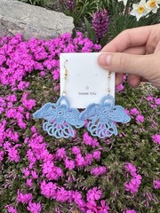 Handmade Crochet Angel Earrings – Lightweight Cotton Jewelry, Mother’s Day Gift