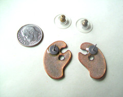 ARTIST PALLET ENAMEL POST EARRINGS-INGA- WHITE/GRAY/PINK COLOR ENAMEL