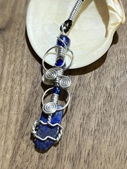 Lapis Lazuli Artistic Pendant, Wand Pendant Lapis Gemstone Necklace