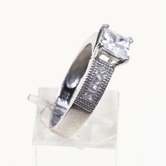 Sz 9.75, Vtg Sterling Silver Fashion Ring, 925 Silver Engagement Ring W/ Cz