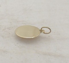 1/2″ Engravable Reversible Shiny Disc Charm Pendant Real Solid 14K Yellow Gold