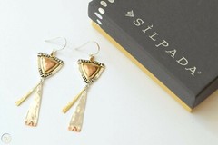 Silpada 925 Sterling Silver Brass Copper Earrings W3378