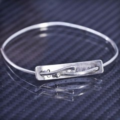 Size adjustable, vtg stackable sterling silver 925 bangle, bracelet Graceful