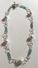 Handmade Apatite Faux Pearl Necklace and Earrings