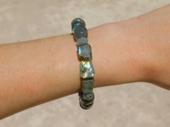 Labradorite Stretch Bracelet Stone of Magic Size 7.25 in High Quality Gemstone