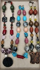 Gorgeous Huge Stone Beaded Artisan Necklace Lot Sterling Silver Turquoise Coral