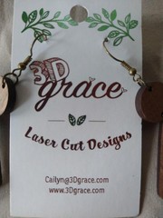 2.5″NEW 3D GRACE GEOMETRIC ARTISAN WOOD EARRINGS~OPEN TRIANGLE~LASER CUT