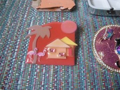 Lucinda Pins Hand Made Pill Box Flamingo Cat Butterfly