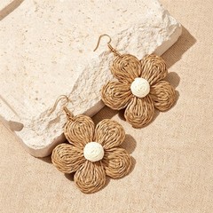 Braided Flower Drop Earrings Boho Summer Statement Jewelry Gift for Mom Women