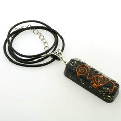 Black Tourmaline Orgone Chokurei Pendant Gold OR Silver + FREE Gold Chain EMF 5G