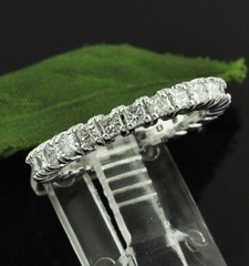 1.75 ct 14k White Gold Eternity Diamond Ring Princess Cut Anniversary Band