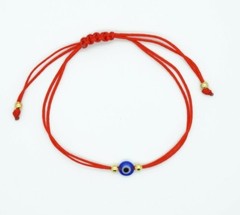 2 PCS GOOD LUCK EVIL EYE RED CORD STRING KABBALAH ADJUSTABLE BRACELET WITH EYE