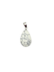 Natural 1″ Stone Teardrop Shaped Pendant Necklace On 17″-18″ Black Cord – CHOICE