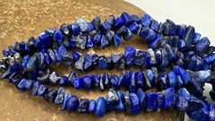 Heavy Lapis Lazuli Chip Stone Necklace Sterling Silver 925 193 gr #2