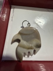 AGATE SLICE PENDANT made Into The Shape Of Eagle Head By Local Artisan