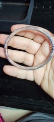 Illustra Sterling Silver Glitter Stardust Hinged Bangle Bracelet Modern Luxe
