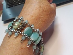 7.5″ Powder Blue Stone and Tiny Glass Bead Bracelet 06-01-2026