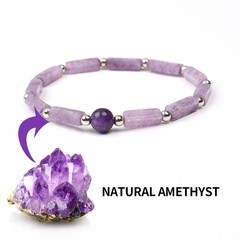 Natural Crystal Amethyst Small Dainty Beads Healing Protection Unisex Bracelet