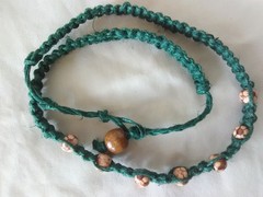 HEMP SURFER Hippie Beaded NECKLACE 24″ Unisex Twist Macrame US Gift Seller New