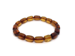 AMBER BRACELET Gift Barrel Natural BALTIC AMBER Beads Ladies Jewelry 7g 19329