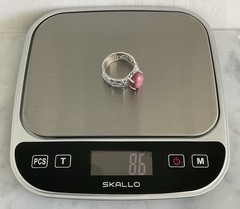 Norwegian Pink Thulite Solitaire Ring 925 Sterling Silver 6.5 Carats Size 10