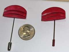Vintage Art Deco Fuschia Pink Lucite Stick Pin Set AS IS