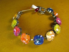 MARIANA BRACELET SWAROVSKI CRYSTALS BLUE YELLOW PINK ORANGE Multi Color Beads