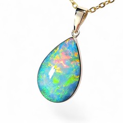 El Dorado’ Genuine Australian Opal Pendant 14k Gem Gift 1.9g P86