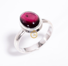 Natural Hessonite Garnet Ring Red Stone 925 Sterling Silver Boho Rings Jewelry